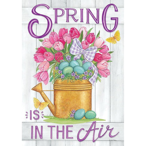 Spring is in the Air White Modern Wood Framed Art Print by Strain, Deb