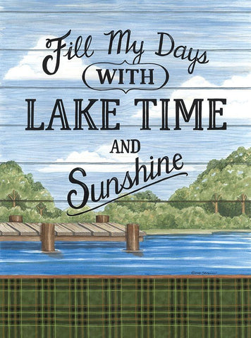Filly My Days with Lake Time White Modern Wood Framed Art Print with Double Matting by Strain, Deb