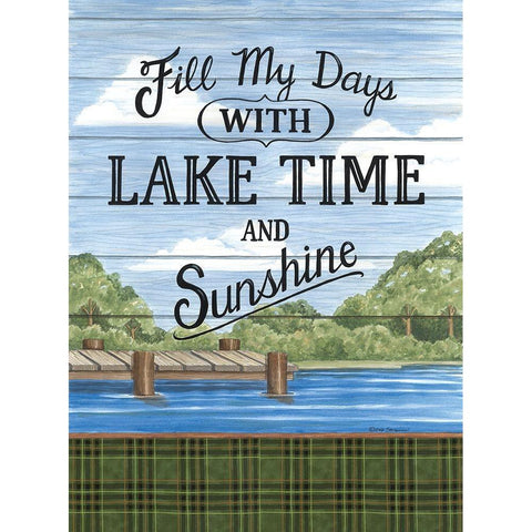 Filly My Days with Lake Time Black Modern Wood Framed Art Print with Double Matting by Strain, Deb