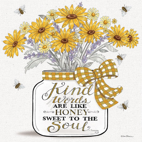 Kind Words are Like Honey Black Modern Wood Framed Art Print by Strain, Deb