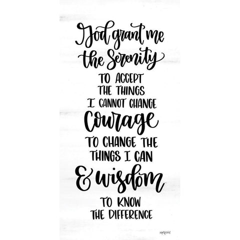 Serenity Prayer Black Modern Wood Framed Art Print with Double Matting by Imperfect Dust