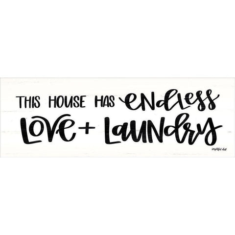 Endless Love and Laundry Black Modern Wood Framed Art Print with Double Matting by Imperfect Dust