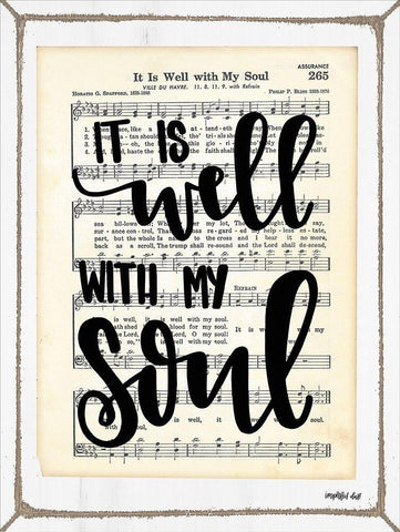 It Is Well with My Soul White Modern Wood Framed Art Print with Double Matting by Imperfect Dust