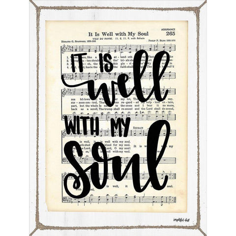 It Is Well with My Soul Black Modern Wood Framed Art Print with Double Matting by Imperfect Dust