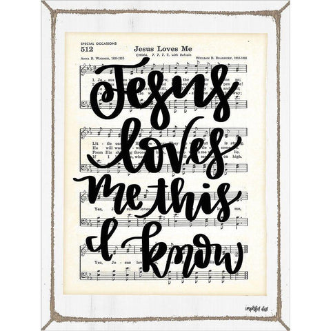 Jesus Loves Me Gold Ornate Wood Framed Art Print with Double Matting by Imperfect Dust