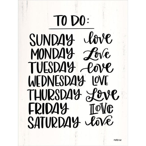 To Do List Black Modern Wood Framed Art Print by Imperfect Dust