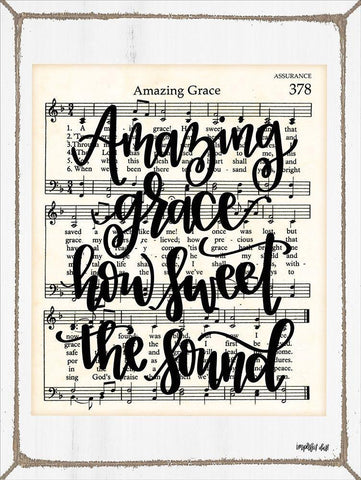 Amazing Grace Black Ornate Wood Framed Art Print with Double Matting by Imperfect Dust