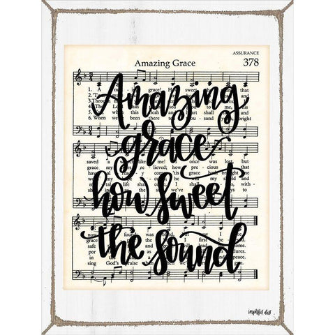 Amazing Grace Gold Ornate Wood Framed Art Print with Double Matting by Imperfect Dust