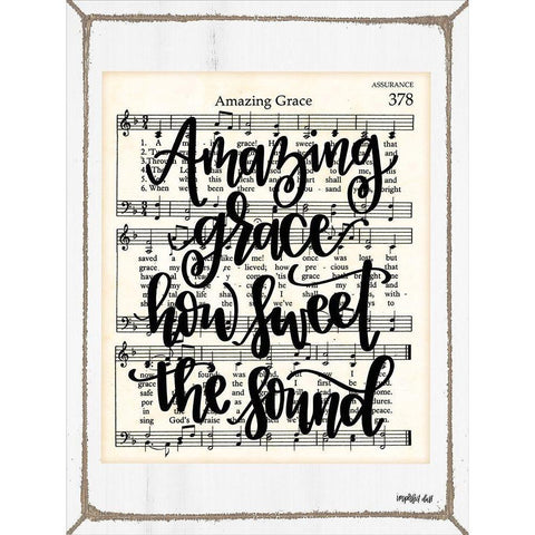 Amazing Grace Black Modern Wood Framed Art Print with Double Matting by Imperfect Dust