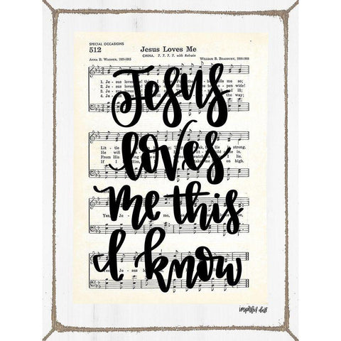 Jesus Loves Me Gold Ornate Wood Framed Art Print with Double Matting by Imperfect Dust