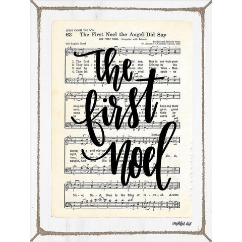 The First Noel Gold Ornate Wood Framed Art Print with Double Matting by Imperfect Dust