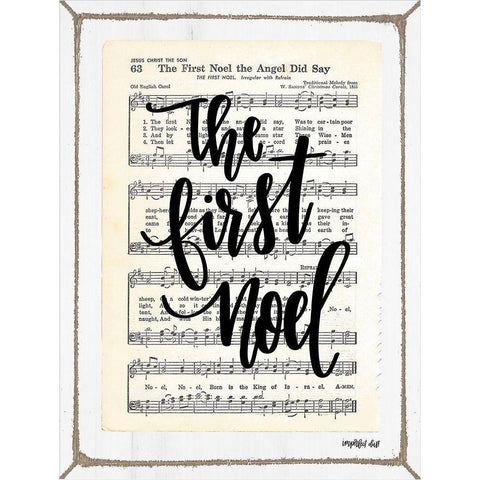 The First Noel Black Modern Wood Framed Art Print by Imperfect Dust