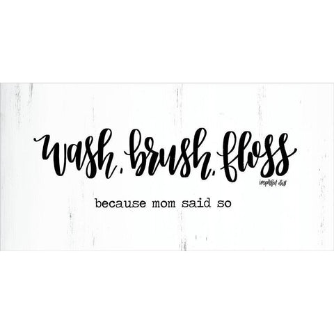 Wash Brush Floss     Black Modern Wood Framed Art Print with Double Matting by Imperfect Dust