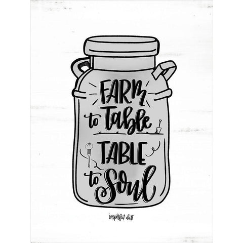 Farm to Table ~ Table to Soul Black Modern Wood Framed Art Print with Double Matting by Imperfect Dust