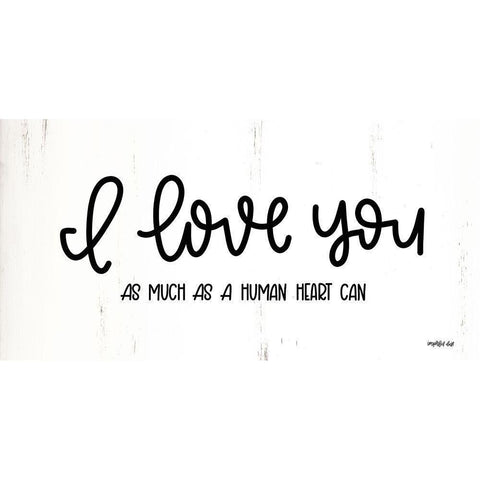 I Love You Black Modern Wood Framed Art Print with Double Matting by Imperfect Dust