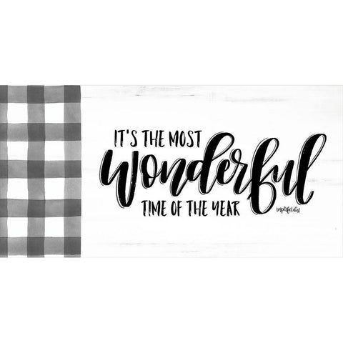 Its the Most Wonderful Time Black Modern Wood Framed Art Print with Double Matting by Imperfect Dust