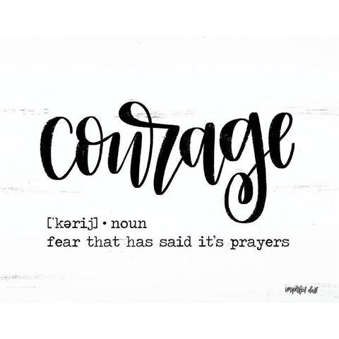 Courage Black Modern Wood Framed Art Print with Double Matting by Imperfect Dust