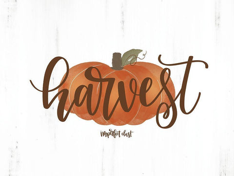 Harvest Pumpkin White Modern Wood Framed Art Print with Double Matting by Imperfect Dust