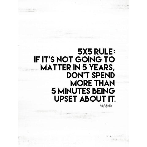 5x5 Rule Black Modern Wood Framed Art Print with Double Matting by Imperfect Dust