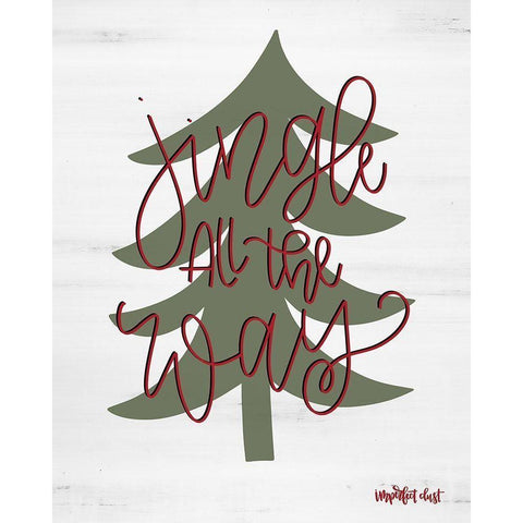 Jingle All the Way Black Modern Wood Framed Art Print with Double Matting by Imperfect Dust