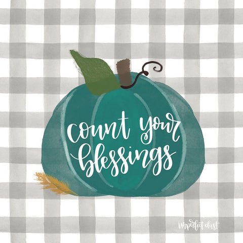 Count Your Blessing White Modern Wood Framed Art Print with Double Matting by Imperfect Dust
