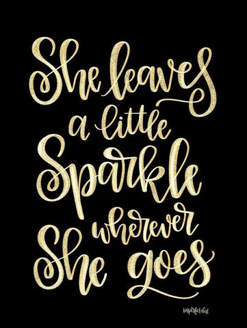 She Leaves a Little Sparkle II White Modern Wood Framed Art Print with Double Matting by Imperfect Dust