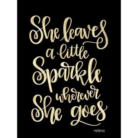 She Leaves a Little Sparkle II Gold Ornate Wood Framed Art Print with Double Matting by Imperfect Dust