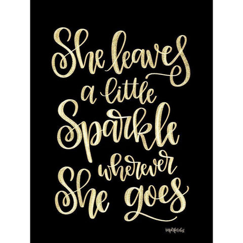 She Leaves a Little Sparkle II White Modern Wood Framed Art Print by Imperfect Dust
