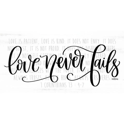 Love Never Fails    Gold Ornate Wood Framed Art Print with Double Matting by Imperfect Dust