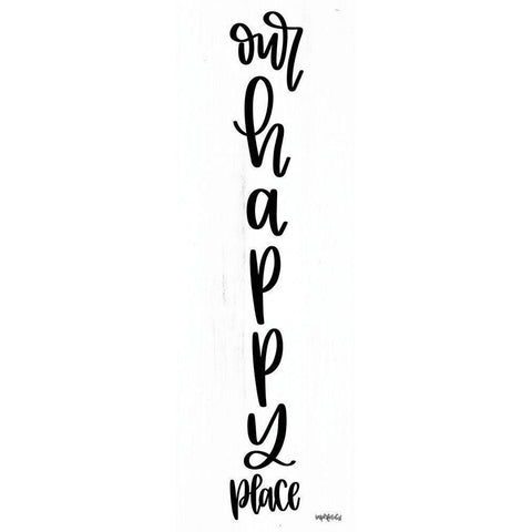 Our Happy Place Black Modern Wood Framed Art Print with Double Matting by Imperfect Dust