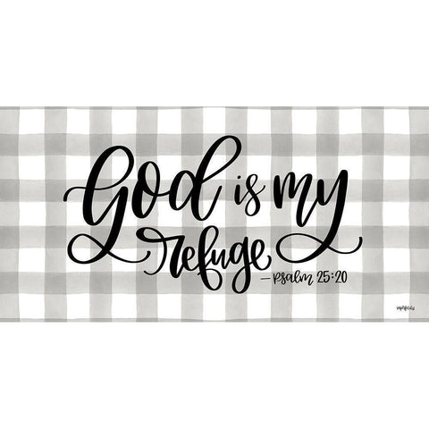 God is My Refuge Gold Ornate Wood Framed Art Print with Double Matting by Imperfect Dust