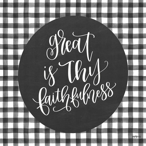 Great is Thy Faithfulness Black Modern Wood Framed Art Print by Imperfect Dust