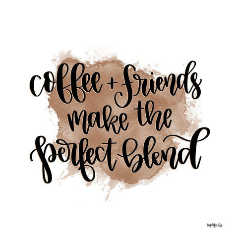 Coffee + Friends White Modern Wood Framed Art Print by Imperfect Dust