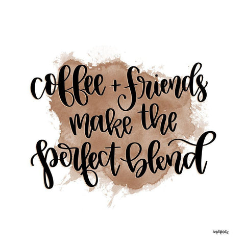 Coffee + Friends White Modern Wood Framed Art Print with Double Matting by Imperfect Dust