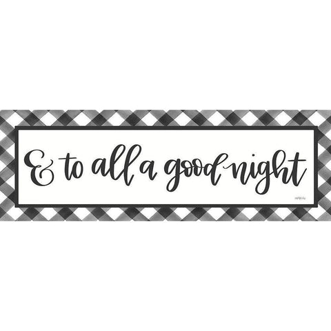 To All a Good Night Black Modern Wood Framed Art Print with Double Matting by Imperfect Dust