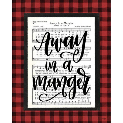 Away in a Manger    Black Modern Wood Framed Art Print with Double Matting by Imperfect Dust