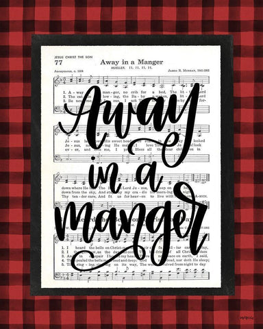 Away in a Manger    White Modern Wood Framed Art Print with Double Matting by Imperfect Dust