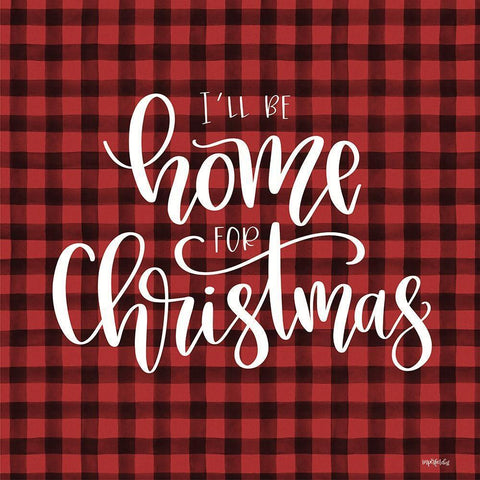 Ill Be Home For Christmas   White Modern Wood Framed Art Print with Double Matting by Imperfect Dust