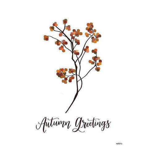 Autumn Greetings   White Modern Wood Framed Art Print by Imperfect Dust