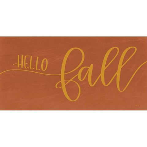 Hello Fall    Gold Ornate Wood Framed Art Print with Double Matting by Imperfect Dust