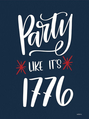 Party Like Its 1776 Black Ornate Wood Framed Art Print with Double Matting by Imperfect Dust