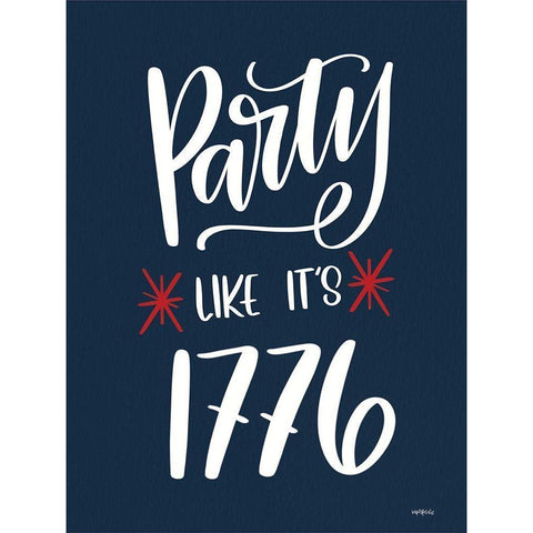 Party Like Its 1776 Black Modern Wood Framed Art Print with Double Matting by Imperfect Dust