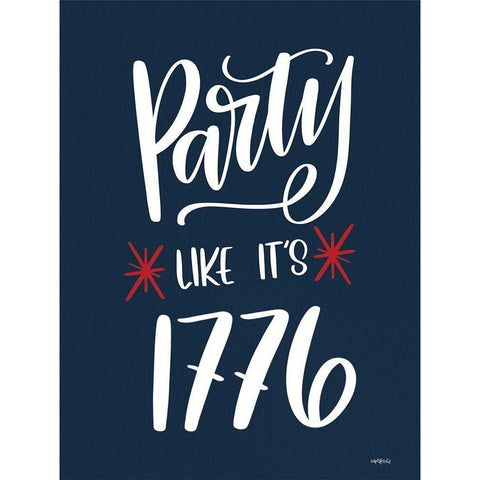 Party Like Its 1776 White Modern Wood Framed Art Print by Imperfect Dust
