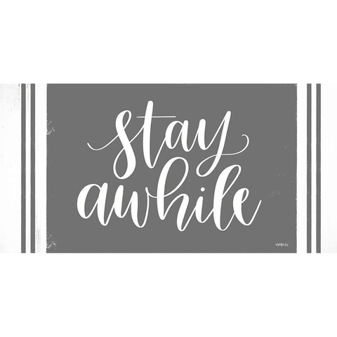 Stay Awhile Black Modern Wood Framed Art Print by Imperfect Dust