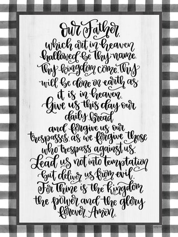 The Lords Prayer Black Ornate Wood Framed Art Print with Double Matting by Imperfect Dust