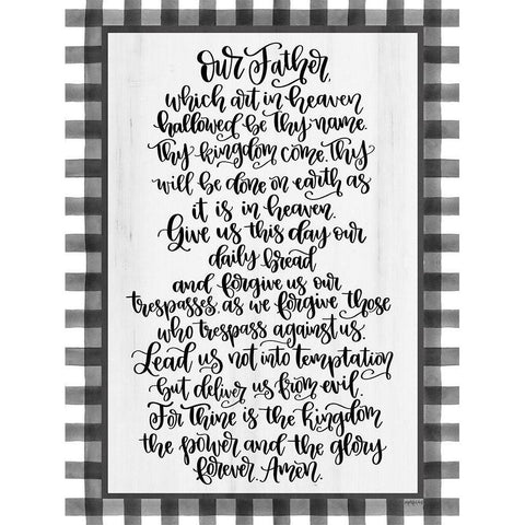 The Lords Prayer Black Modern Wood Framed Art Print with Double Matting by Imperfect Dust