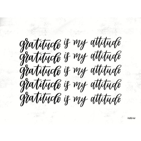 Gratitude is My Attitude  Black Modern Wood Framed Art Print with Double Matting by Imperfect Dust