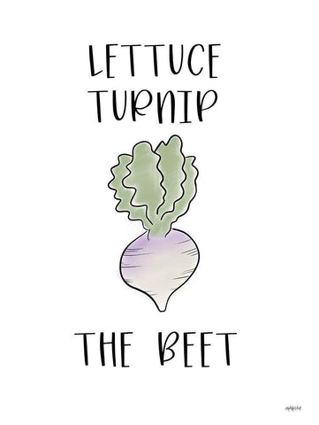 Lettuce Turnip the Beet Black Ornate Wood Framed Art Print with Double Matting by Imperfect Dust