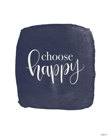 Choose Happy White Modern Wood Framed Art Print with Double Matting by Imperfect Dust