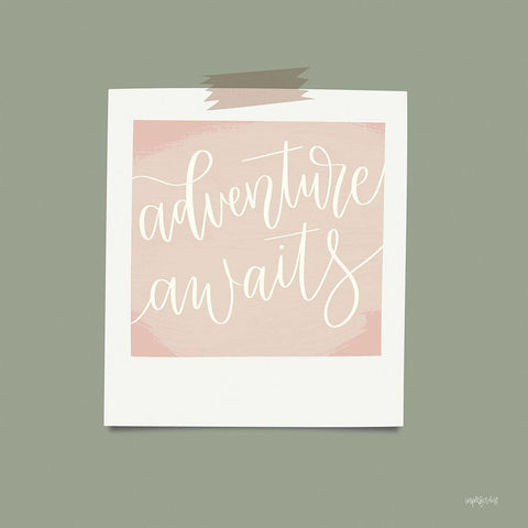 Adventure Awaits White Modern Wood Framed Art Print with Double Matting by Imperfect Dust